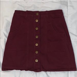✨Maroon Skirt with Gold Buttons✨